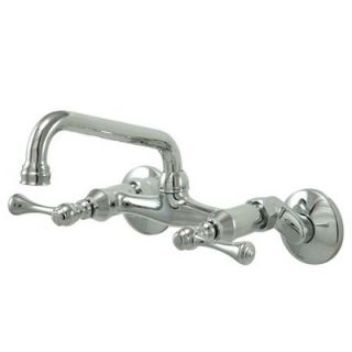 Elements of Design Two Handle Wall Mount Bridge Faucet with Metal