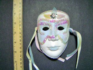 Ceramic Mardi Gras Face Mask for Wall   204 Blue  Other Products  