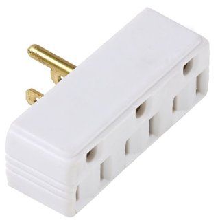Pass & Seymour 697WCC20 Plug in One to Three Outlet Adaptor, Single Pole Three Wire, White   Electrical Multi Outlets  