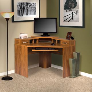 Office Adaptations Corner Desk with Monitor Platform