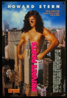 Private Parts advance one sheet movie poster '96 wacky image of naked Howard Stern in New York City Entertainment Collectibles