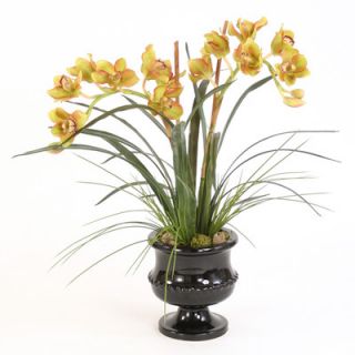 Distinctive Designs Silk Orchids, Arrorog and Grass in Classic Urn