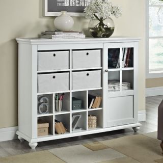 Altra Reese Park Storage Cabinet with 4 Fabric Bins Glass Door