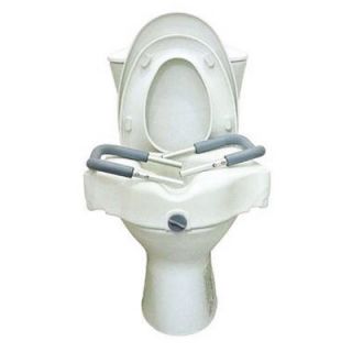 Essential Medical Locking Molded Raised Toilet Seat with Arms
