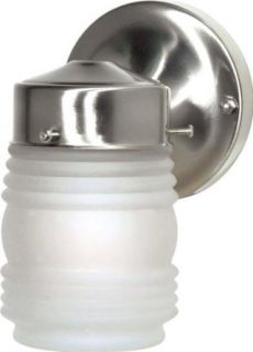 Nuvo SF76/701 Porch Wall Fixture with Frosted Mason Jar, Brushed Nickel   Wall Porch Lights  