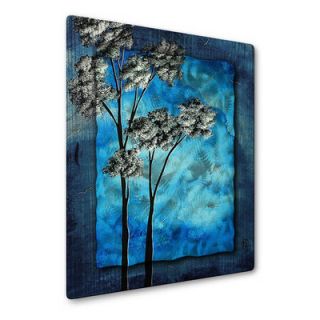 All My Walls Towering Trees In Blue Sky Metal Wall Sculpture