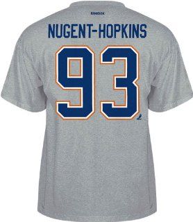 Edmonton Oilers Reebok Ryan Nugent Hopkins Grey Jersey T Shirt (XX Large)  Sports Fan Apparel  Sports & Outdoors