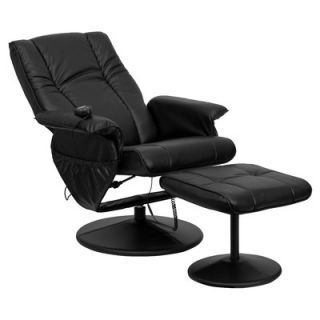 Flash Furniture Leather Heated Reclining Massage Chair with Ottoman