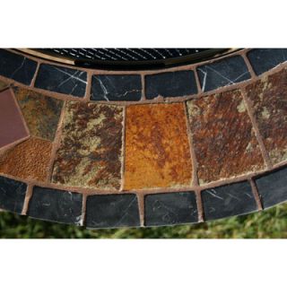 Uniflame Corporation Outdoor Slate Mantel with Copper Accents Fire Pit