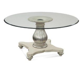 Bassett Mirror Reflections D2055 702 Round Glass Top Dining Table  
