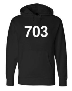 703 AREA CODE Unisex Fleece Hoody Sweatshirt. Alexandria, Annandale, Arlington Clothing