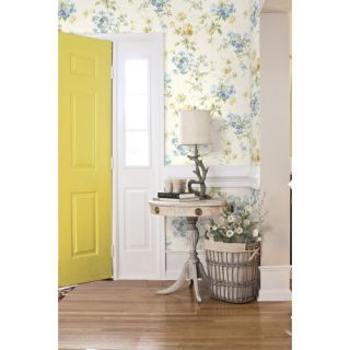 Springtime Cottage Wildflower Toss Wallpaper