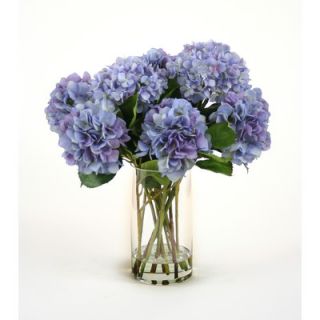 Distinctive Designs Silk Hydrangeas in Glass Vase
