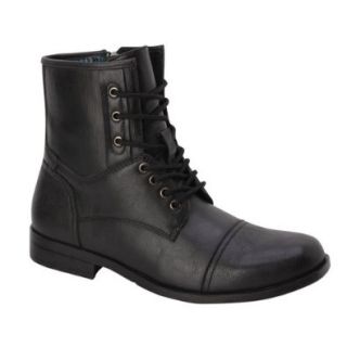 Bonafini D 704 Mens Black Comfort Fashion Casual Lace up CAP TOE Zip Ankle Boot Shoes