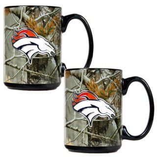 BSS   Denver Broncos NFL Open Field 2pc Ceramic Mug Set 