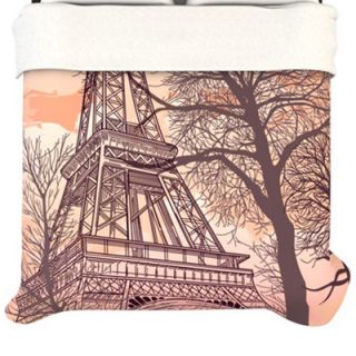 KESS InHouse Eiffel Tower Fleece Duvet Cover