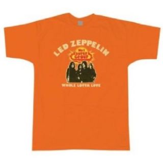 Led Zeppelin Whole Lotta Love Orange T shirt (Large) Clothing