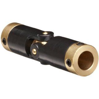Huco 103.13.2424.Z Size 13 Huco Pol Single Universal Joint With Brass Yoke, Acetal, Inch, 0.25" Bore A, 0.25" Bore B, 0.51" OD, 1.82" Length Pin And Block Universal Joints