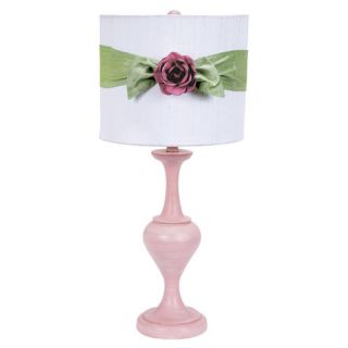 Curvature Large Table Lamp with Modern Sash and Rose on Base