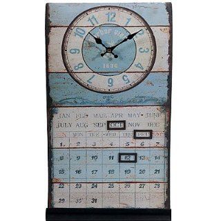 Metal Perpetual Calendar & Clock 12"x3"x21.5"   Wall Clocks