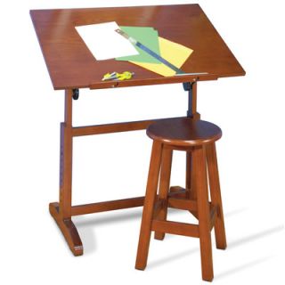 Studio Designs Creative Hardwood Drafting Table and Stool Set