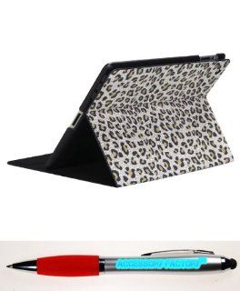 Accessory Factory(TM) Bundle (the item, 2in1 Stylus Point Pen) APPLE The new iPad White Leopard Skin MyJacket(with Tray) (706) Cell Phones & Accessories