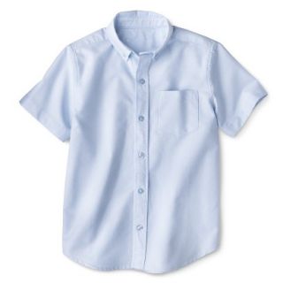 Cherokee Boys School Uniform Short Sleeve Oxford Shirt   Powder Blue Xs