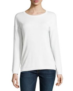 Colorblock High Low Sweater, White/Black