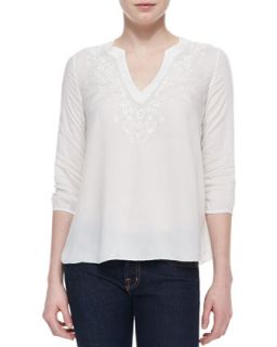 Lake Embroidered Cotton Top   Soft Joie