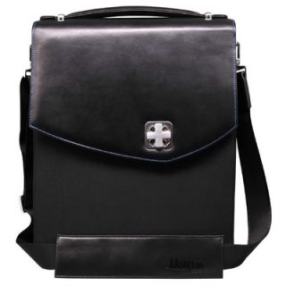 Aaron Irvin Textured Nylon Vertical Messenger Bag in Black