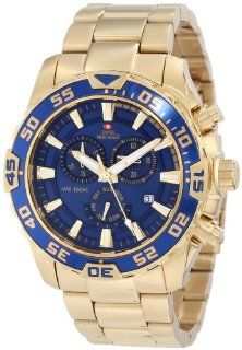 Swiss Precimax Men's SP12153 Formula 7 Pro Blue Dial with Gold Stainless Steel Band Watch at  Men's Watch store.