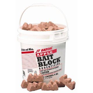 JT Eaton 709 AP Bait Block Rodenticide Anticoagulant Bait, Apple Flavor, For Mice and Rats (Pail of 72)