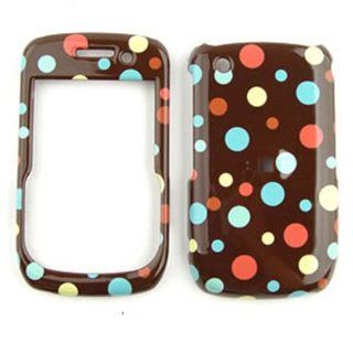 Blackberry Curve 8520 8530 9300 Polka Dots On Brown Tp Case Accessory Snap on Protector Cell Phones & Accessories