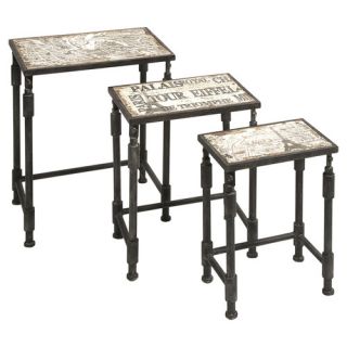 Knoxlin 3 Piece Nesting Table Set in Brown & Black