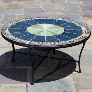 Ponte Mosaic Fire Pit and Beverage Cooler Table