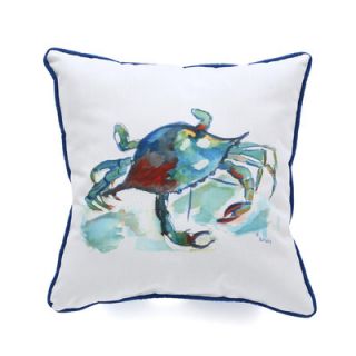 Betsy Drake Interiors Coastal Crab Indoor / Outdoor Pillow