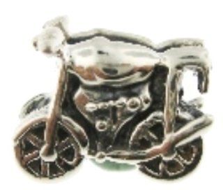 Biagi Motorcycle Sterling Silver Bead, Pandora Compatible Charms Jewelry