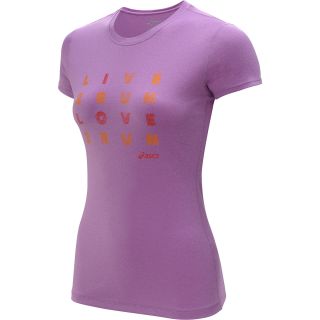 ASICS Womens Love2Run Short Sleeve T Shirt   Size Medium, Purple