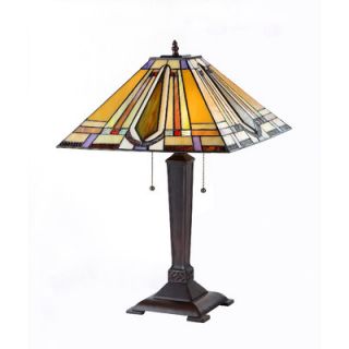 Chloe Lighting Tiffany Style Mission Table Lamp with 344 Glass Pieces