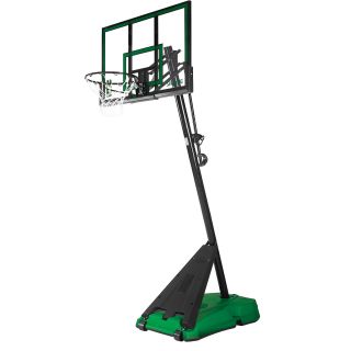 Spalding 54 Acrylic Portable Angled Pole Green/Black Base Basketball System