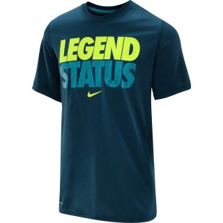 NIKE Mens Legend Status Short Sleeve T Shirt   Size Small, Nightshade/green