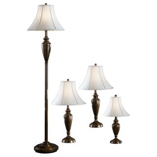 Signature Designs By Ashley Caron Antique Brass Metal Lamp (set Of 4)