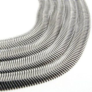 New 5mm 30" Rhodium Plated Nickel & Lead Free Solid Brass Hip Hop Herringbone Chain Necklace Jewelry