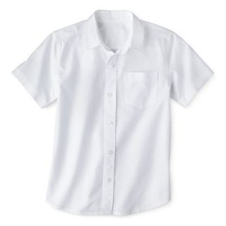 Cherokee Boys School Uniform Short Sleeve Oxford Shirt   True White Xs
