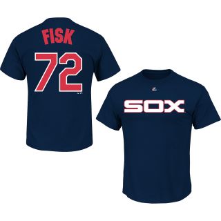 MAJESTIC ATHLETIC Mens Chicago White Sox Carlton Fisk Cooperstown Name And