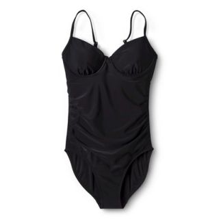 Womens 1 Piece Swimsuit with Underwire  Black S