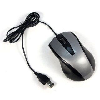 Doinshop Gray Durable Fashion 3d Scroll Optical 3 Buttons USB Wired Mouse for Pc Laptop Computers & Accessories