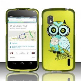 Green Owl Hard Cover Case for LG Nexus 4 E960 Cell Phones & Accessories
