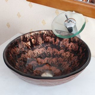 Elite Home Products Slow Cascade Lava Hotmelted Glass Bowl Vessel