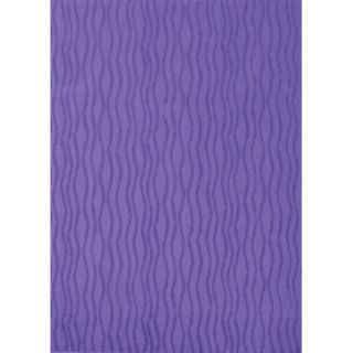 Central Oriental Tufted Scroll Purple Wave Rug